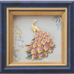 Dancing Peacock With Red & Blue